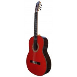 Outlet A86 - Jose Rincon MR5 Guitarra Flamenca Roja de Tapa Maciza y fondo y aros de Palosanto con Picotazo en el Mango (Parte D