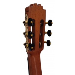 Outlet A86 - Jose Rincon MR5 Guitarra Flamenca Roja de Tapa Maciza y fondo y aros de Palosanto con Picotazo en el Mango (Parte D