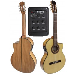 Outlet B02 - Vicente Tatay C320.580CE – Guitarra Flamenca Amplificada con Cutaway, Previo Joyo, Alma Ajustable y Golpeador con D
