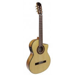 Outlet B02 - Vicente Tatay C320.580CE – Guitarra Flamenca Amplificada con Cutaway, Previo Joyo, Alma Ajustable y Golpeador con D