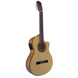 Outlet B02 - Vicente Tatay C320.580CE – Guitarra Flamenca Amplificada con Cutaway, Previo Joyo, Alma Ajustable y Golpeador con D